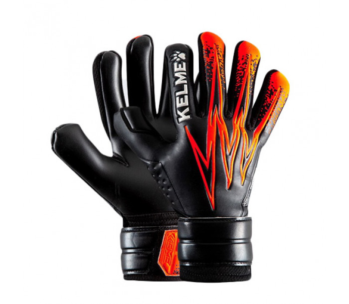 Перчатки вратарские "KELME" Training Level Goalkeeper Gloves, чёрно-оранжевые, р.9